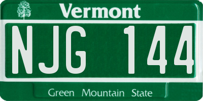 VT license plate NJG144