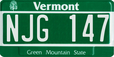 VT license plate NJG147