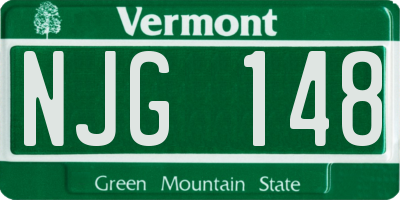 VT license plate NJG148