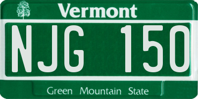 VT license plate NJG150