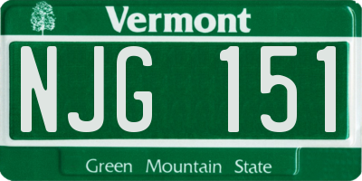 VT license plate NJG151