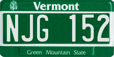VT license plate NJG152