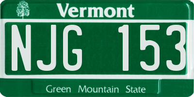 VT license plate NJG153