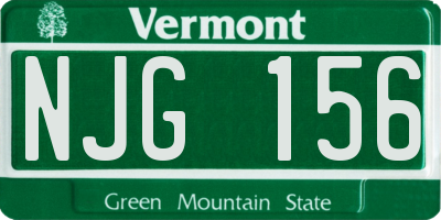 VT license plate NJG156