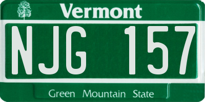 VT license plate NJG157