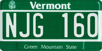 VT license plate NJG160