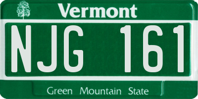 VT license plate NJG161