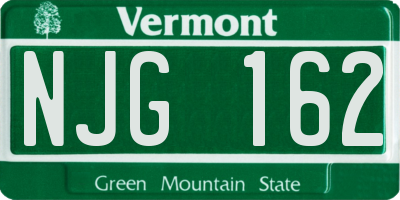 VT license plate NJG162