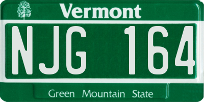 VT license plate NJG164