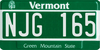 VT license plate NJG165