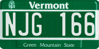 VT license plate NJG166