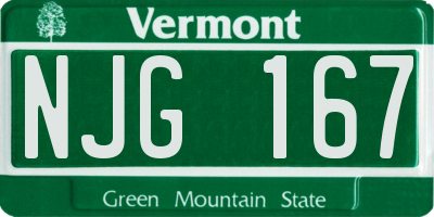 VT license plate NJG167