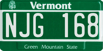 VT license plate NJG168