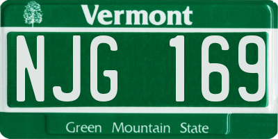 VT license plate NJG169