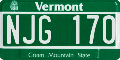 VT license plate NJG170
