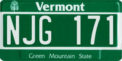 VT license plate NJG171