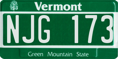 VT license plate NJG173
