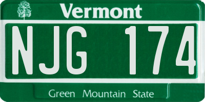 VT license plate NJG174