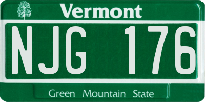 VT license plate NJG176