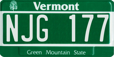 VT license plate NJG177