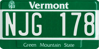 VT license plate NJG178