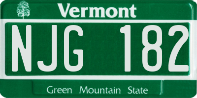 VT license plate NJG182