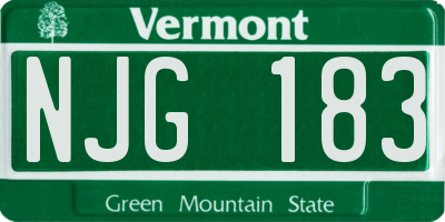 VT license plate NJG183