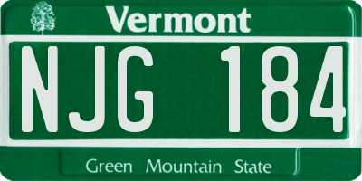 VT license plate NJG184