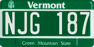 VT license plate NJG187