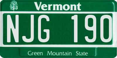 VT license plate NJG190