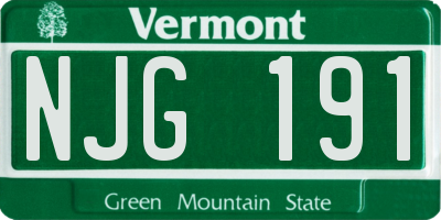VT license plate NJG191