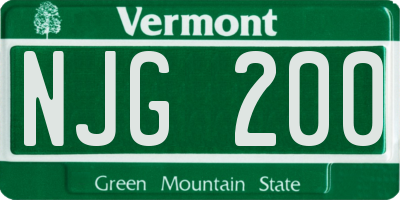 VT license plate NJG200