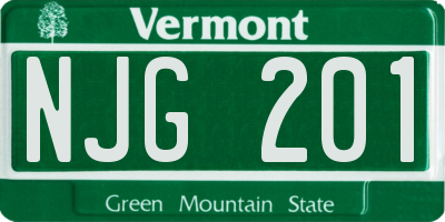 VT license plate NJG201