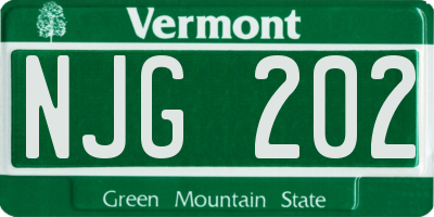VT license plate NJG202
