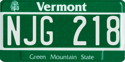 VT license plate NJG218