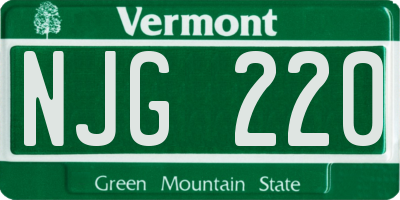 VT license plate NJG220