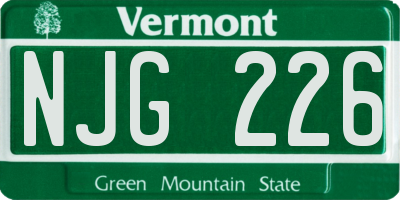 VT license plate NJG226