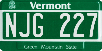 VT license plate NJG227