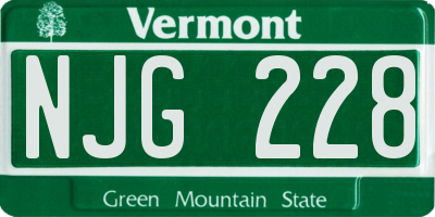 VT license plate NJG228