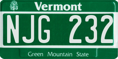 VT license plate NJG232