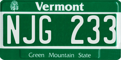VT license plate NJG233