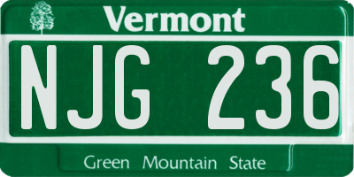 VT license plate NJG236