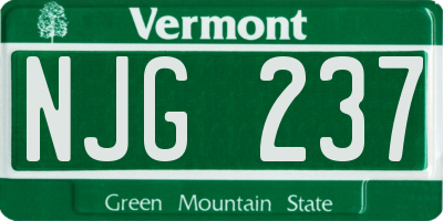 VT license plate NJG237