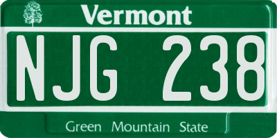 VT license plate NJG238
