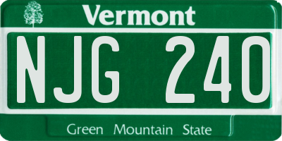 VT license plate NJG240