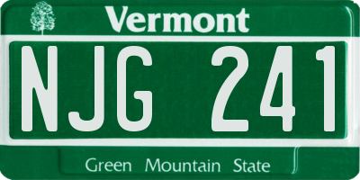 VT license plate NJG241