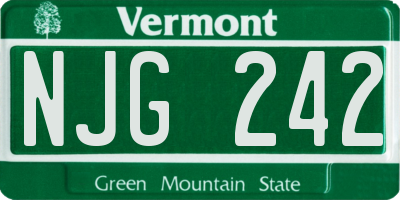 VT license plate NJG242