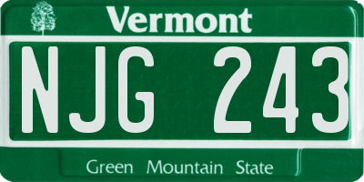 VT license plate NJG243