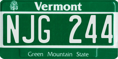VT license plate NJG244