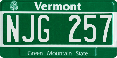 VT license plate NJG257